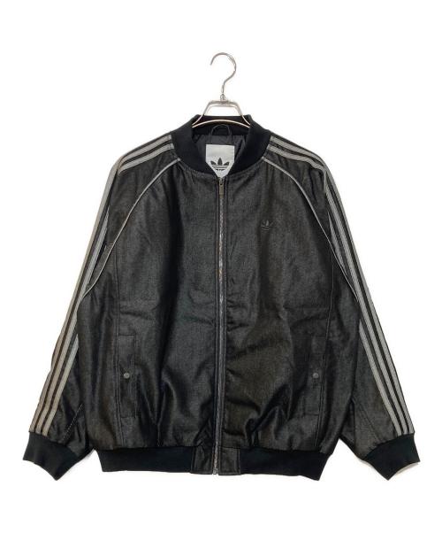 adidas（アディダス）adidas (アディダス) デニムジャケット ブラック サイズ:2XLの古着・服飾アイテム