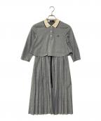 FRED PERRY×CAROLINA GLASERフレッドペリー×カロリナ グレイサー）の古着「別注 襟付き プリーツワンピース」｜グレー