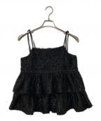fiolilyフィオリリー）の古着「Sparkling Ribbon Camisole Tops ビスチェ」｜ブラック