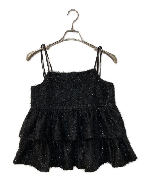 fiolily（フィオリリー）fiolily (フィオリリー) Sparkling Ribbon Camisole Tops ビスチェ ブラック サイズ:FREEの古着・服飾アイテム