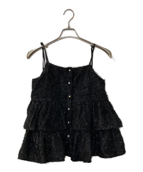 fiolily（フィオリリー）fiolily (フィオリリー) Sparkling Ribbon Camisole Tops ビスチェ ブラック サイズ:FREEの古着・服飾アイテム