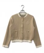 HER LIP TOハーリップトゥ）の古着「HLT Logo Knit Varsity Jacket」｜ベージュ