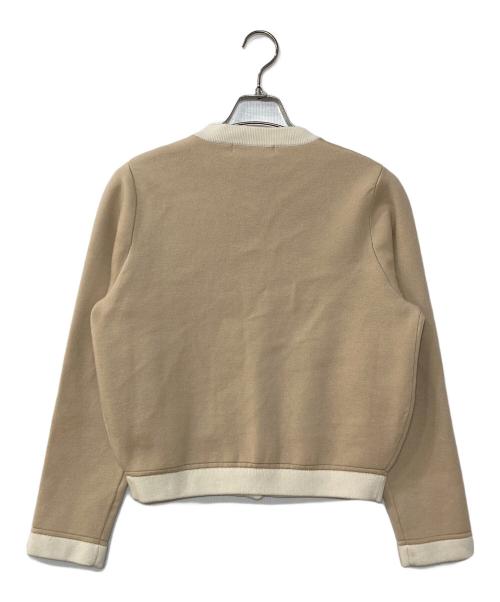HER LIP TO（ハーリップトゥ）Her lip to (ハーリップトゥ) HLT Logo Knit Varsity Jacket ベージュ サイズ:Mの古着・服飾アイテム