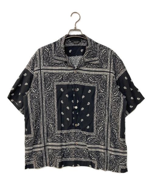 UNUSED（アンユーズド）UNUSED (アンユーズド) bandanna short sleeve shirt ペイズリーショートスリーブシャツ ブラック サイズ:3の古着・服飾アイテム