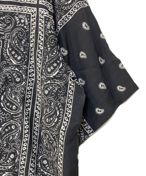 UNUSED（アンユーズド）UNUSED (アンユーズド) bandanna short sleeve shirt ペイズリーショートスリーブシャツ ブラック サイズ:3の古着・服飾アイテム
