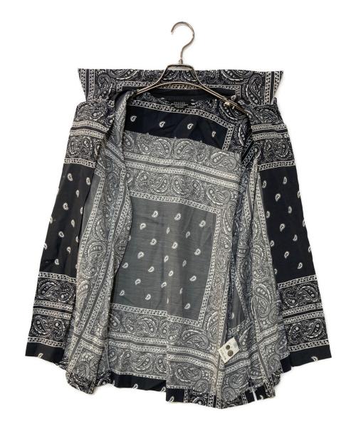 UNUSED（アンユーズド）UNUSED (アンユーズド) bandanna short sleeve shirt ペイズリーショートスリーブシャツ ブラック サイズ:3の古着・服飾アイテム