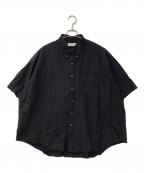 Graphpaperグラフペーパー）の古着「Oxford Oversized S/S B.D Shirt」｜ブラック