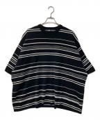 is-nessイズネス）の古着「KNITTED FLASH BORDER T-SHIRT 半袖 ボーダー ニット」｜ホワイト×ブラック