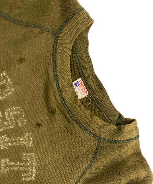Champion（チャンピオン）Champion (チャンピオン) 60's ヴィンテージカレッジロゴスウェット オリーブ サイズ:M(着丈：約55cm/身幅：約54cm/ゆき丈：約85㎝)の古着・服飾アイテム