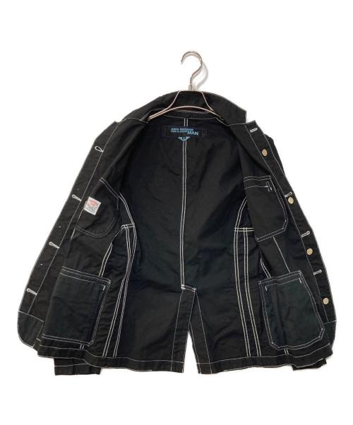 JUNYA WATANABE MAN（ジュンヤワタナベマン）JUNYA WATANABE MAN (ジュンヤワタナベマン) テーラードジャケット ブラック×ブルー サイズ:SSの古着・服飾アイテム