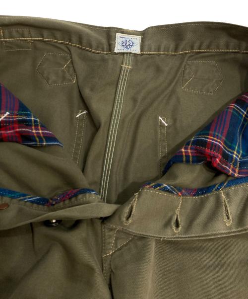 POST O'ALLS（ポストオーバーオールズ）POST O'ALLS (ポストオーバーオールズ) シンチバッグワークパンツ　WORK PANTS オリーブ サイズ:不明の古着・服飾アイテム