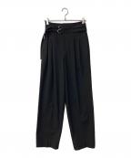 CINOHチノ）の古着「DOUBLE BELT TUCK PANTS ダブルベルトタックパンツ」｜ブラック
