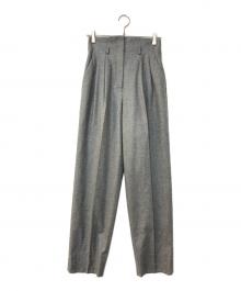 Mame Kurogouchi（マメクロゴウチ）の古着「Wool Flannel Wide Tapered Trousers ワイドテーパードパンツ」｜グレー