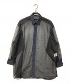 HYKEハイク）の古着「OXFORD SHIRT WITH SHEER DETAILING シアーロングシャツ」｜ブラック