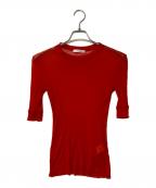 CINOHチノ）の古着「TENCEL CASHMERE RIB T-SHIRT テンセルカシミヤリブTシャツ」｜レッド