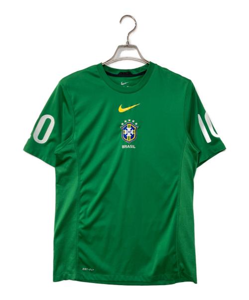 NIKE（ナイキ）NIKE (ナイキ) 2010-11 BRAZIL SHIRT ブラジル代表ゲームシャツ グリーン サイズ:Mの古着・服飾アイテム
