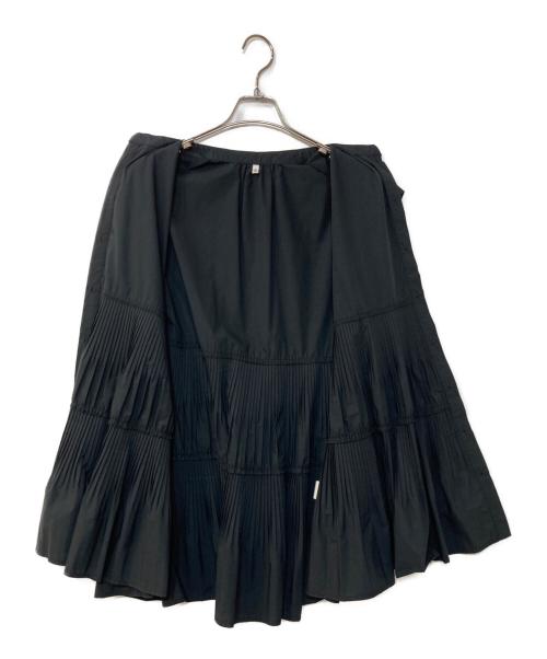 BEARDSLEY（ビアズリー）BEARDSLEY (ビアズリー) プリーツティアードブラウス ブラック サイズ:Fの古着・服飾アイテム