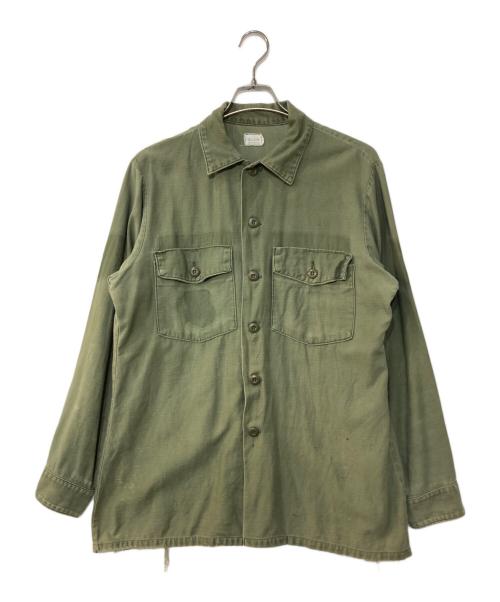 US ARMY（ユーエスアーミー）US ARMY (ユーエスアーミー) 70S ユーティリティーシャツ オリーブ サイズ:16 1/2 ×34の古着・服飾アイテム