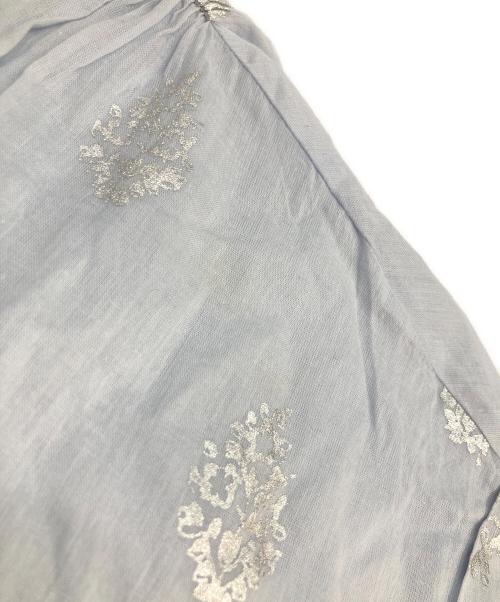 ne quittez pas（ヌキテパ）ne quittez pas (ヌキテパ) Cotton Voile Foil Flower Print Sleeveless コットンボイルフラワー箔プリントスリーブドレス ブルー サイズ:記載なしの古着・服飾アイテム