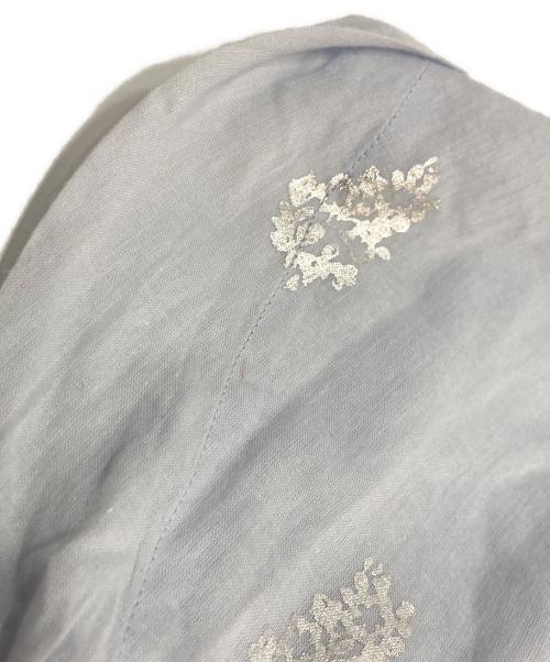 ne quittez pas（ヌキテパ）ne quittez pas (ヌキテパ) Cotton Voile Foil Flower Print Sleeveless コットンボイルフラワー箔プリントスリーブドレス ブルー サイズ:記載なしの古着・服飾アイテム