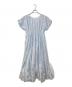 ne quittez pas（ヌキテパ）の古着「Cotton Voile Foil Flower Print Sleeveless コットンボイルフラワー箔プリントスリーブドレス」｜ブルー