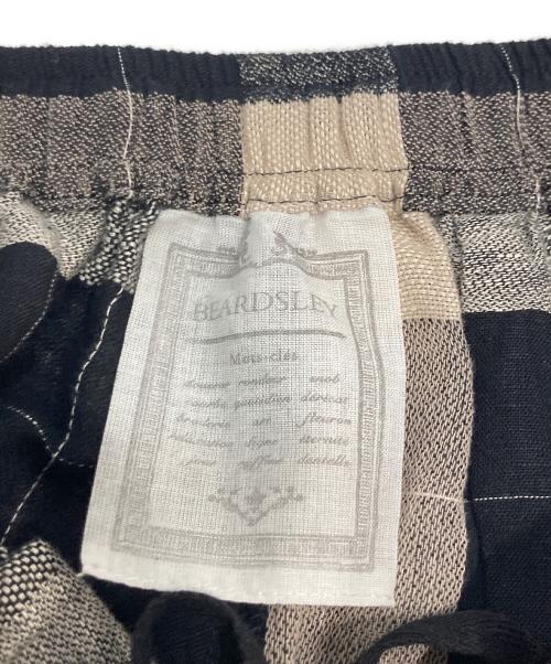 BEARDSLEY（ビアズリー）BEARDSLEY (ビアズリー) リネンチェックウエストリブパンツ ブラック サイズ:Fの古着・服飾アイテム