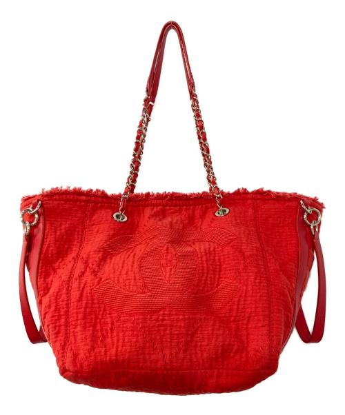 CHANEL（シャネル）CHANEL (シャネル) 2WAYチェーン ラージ ショッピングバッグ レッドの古着・服飾アイテム
