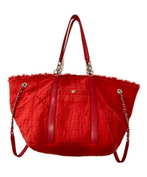 CHANEL（シャネル）CHANEL (シャネル) 2WAYチェーン ラージ ショッピングバッグ レッドの古着・服飾アイテム