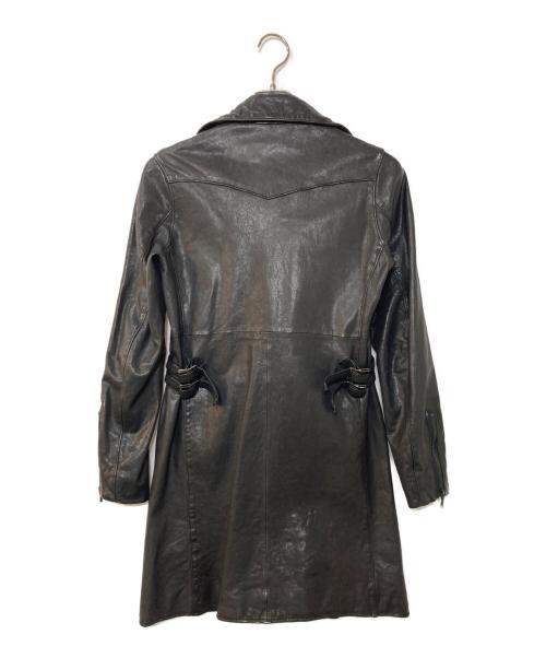 hysterics（ヒステリックス）hysterics (ヒステリックス) Goatskin leather double rider's coat ゴートスキンレザー ダブルライダースコート ブラック サイズ:Sの古着・服飾アイテム