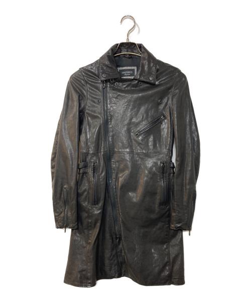hysterics（ヒステリックス）hysterics (ヒステリックス) Goatskin leather double rider's coat ゴートスキンレザー ダブルライダースコート ブラック サイズ:Sの古着・服飾アイテム