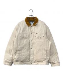 Schott×SUPREME（ショット×シュプリーム）の古着「Canvas Down Trucker Jacket キャンバス ダウン トラッカージャケット」｜ホワイト×ブラウン