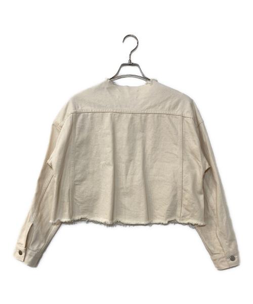 ESLOW（エスロー）ESLOW (エスロー) ノーカラーデニムジャケット ホワイト サイズ:Fの古着・服飾アイテム