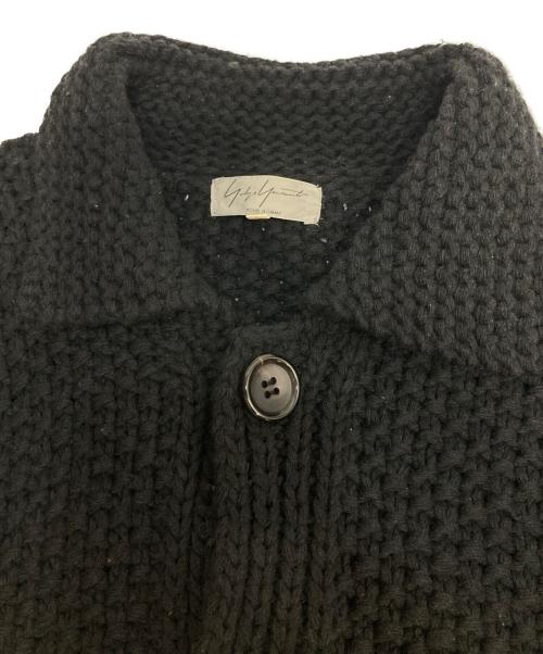 Yohji Yamamoto pour homme（ヨウジヤマモト プールオム）Yohji Yamamoto pour homme (ヨウジヤマモト プールオム) ヘビーウール襟付カーディガン ブラック サイズ:3の古着・服飾アイテム