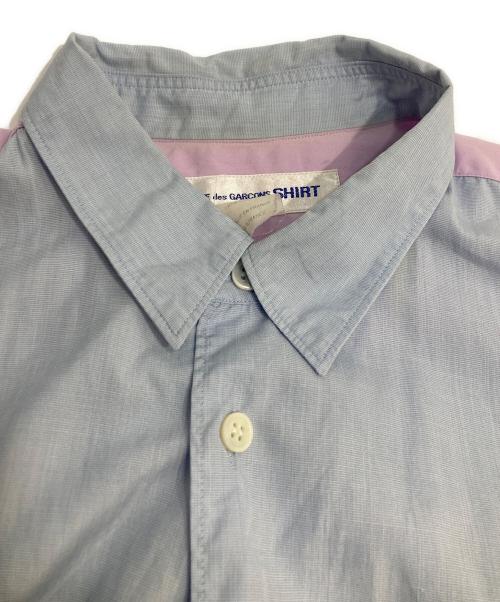 COMME des GARCONS SHIRT（コムデギャルソンシャツ）COMME des GARCONS SHIRT (コムデギャルソンシャツ) スイッチングS/Sシャツ ブルー サイズ:Ｍの古着・服飾アイテム