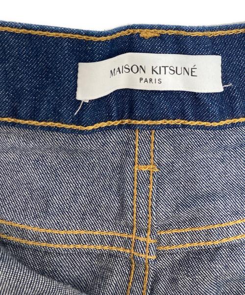 maison kitsune（メゾンキツネ）MAISON KITSUNE (メゾンキツネ) ハイウエストワイドレッグデニムパンツ インディゴ サイズ:25の古着・服飾アイテム