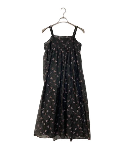 RAY BEAMS（レイ ビームス）RAY BEAMS (レイ ビームス) シアー フラワー ジャカード キャミワンピース ブラック サイズ:1の古着・服飾アイテム