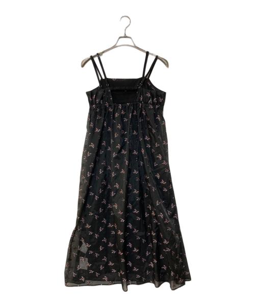RAY BEAMS（レイ ビームス）RAY BEAMS (レイ ビームス) シアー フラワー ジャカード キャミワンピース ブラック サイズ:1の古着・服飾アイテム