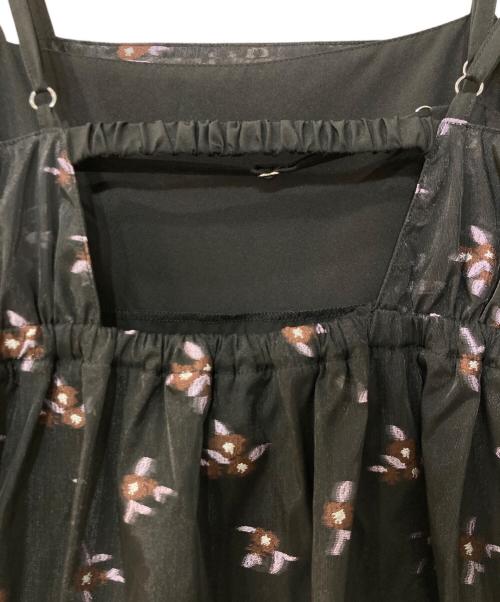 RAY BEAMS（レイ ビームス）RAY BEAMS (レイ ビームス) シアー フラワー ジャカード キャミワンピース ブラック サイズ:1の古着・服飾アイテム