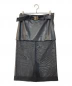 TOGA TOOトーガ・トゥ）の古着「Leather mesh skirt」｜ブラック