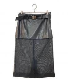 TOGA TOO（トーガ・トゥ）の古着「Leather mesh skirt」｜ブラック