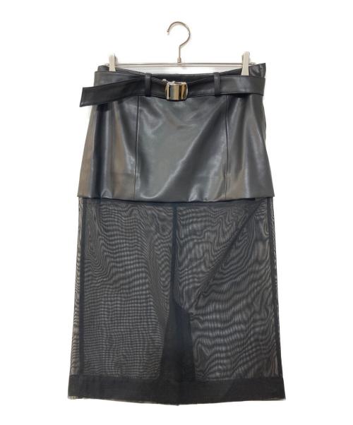 TOGA TOO（トーガ・トゥ）TOGA TOO (トーガ・トゥ) Leather mesh skirt ブラック サイズ:Ｍの古着・服飾アイテム