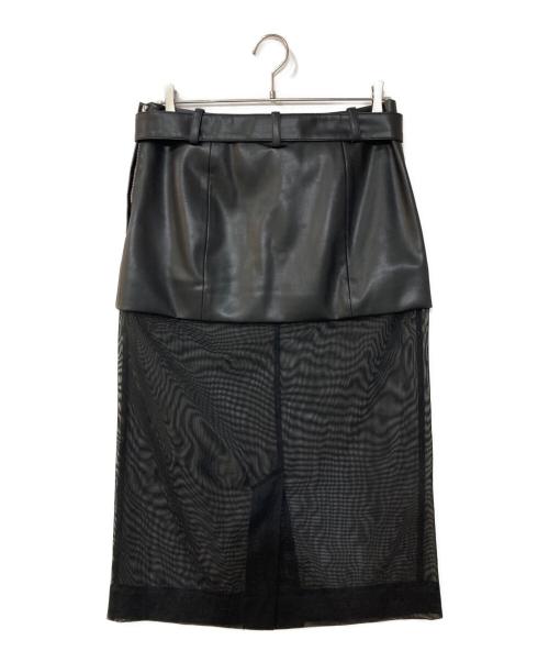TOGA TOO（トーガ・トゥ）TOGA TOO (トーガ・トゥ) Leather mesh skirt ブラック サイズ:Ｍの古着・服飾アイテム