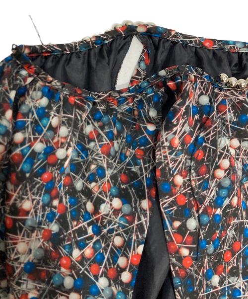 Jean Paul GAULTIER（ジャンポールゴルチェ）Jean Paul GAULTIER (ジャンポールゴルチェ) まち針柄ノースリーブワンピース レッド×ブルー サイズ:38の古着・服飾アイテム