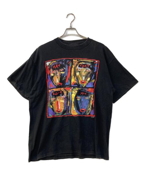 YOUR HEAD GOES HERE（ユア ヘッド ゴーズ ヒアー）YOUR HEAD GOES HERE (ユア ヘッド ゴーズ ヒアー) 90`SアートグラフィックTee　GRAPHIC PRINT TEE ブラック サイズ:XLの古着・服飾アイテム