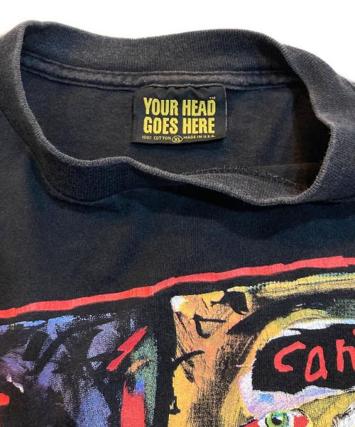 YOUR HEAD GOES HERE（ユア ヘッド ゴーズ ヒアー）YOUR HEAD GOES HERE (ユア ヘッド ゴーズ ヒアー) 90`SアートグラフィックTee　GRAPHIC PRINT TEE ブラック サイズ:XLの古着・服飾アイテム