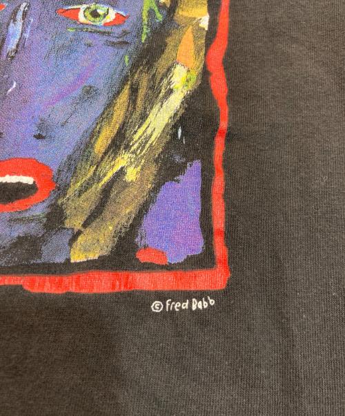 YOUR HEAD GOES HERE（ユア ヘッド ゴーズ ヒアー）YOUR HEAD GOES HERE (ユア ヘッド ゴーズ ヒアー) 90`SアートグラフィックTee　GRAPHIC PRINT TEE ブラック サイズ:XLの古着・服飾アイテム