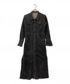 Ameriアメリ）の古着「I LINE DENIM SHIRT DRESS  デニムワンピース」｜ブラック