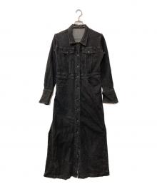 Ameri（アメリ）の古着「I LINE DENIM SHIRT DRESS  デニムワンピース」｜ブラック