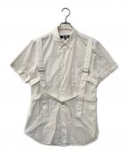 BLACK COMME des GARCONSブラックコムデギャルソン）の古着「ボンテージシャツ  半袖シャツ」｜ホワイト