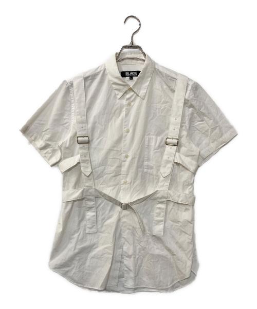 BLACK COMME des GARCONS（ブラックコムデギャルソン）BLACK COMME des GARCONS (ブラックコムデギャルソン) ボンテージシャツ  半袖シャツ ホワイト サイズ:Lの古着・服飾アイテム